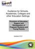 Guidance for Schools, Academies, Colleges and other Education Settings