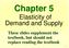 Chapter 5 Elasticity of Demand and Supply. These slides supplement the textbook, but should not replace reading the textbook