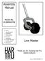 Assembly Manual. Line Master. Model No. #LINMASFIN. Thank you for choosing Har-Tru brand products.