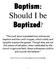Baptism: Should I be Baptized?