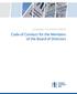 European Investment Bank. Code of Conduct for the Members of the Board of Directors