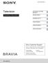 Television. Operating Instructions. Sony Customer Support 4-543-850-11(1) Introducing Your New BRAVIA. Getting Started.