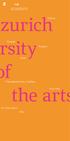 zurich the arts Dance Design Theatre Music Transdisciplinary Studies Fine Arts Art Education Film