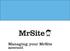 Managing your MrSite account