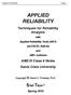 Applied Reliability Page 1 APPLIED RELIABILITY. Techniques for Reliability Analysis