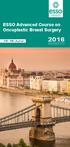 ESSO Advanced Course on Oncoplastic Breast Surgery 16-18 June 2016