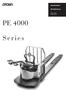 Specifications. PE 4000 Series. End Control Pallet Truck PE 4000. Series