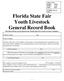 Florida State Fair Youth Livestock. General Record Book