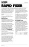 RAPID FIXER FACT SHEET A LIQUID RAPID FIXER FOR BLACK AND WHITE FILMS AND PAPERS. August 2002