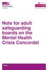 Report. Note for adult safeguarding boards on the Mental Health Crisis Concordat