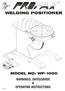 WELDING POSITIONER 00337OG091207 WARNINGS, SAFEGUARDS & OPERATING INSTRUCTIONS