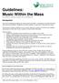 Guidelines: Music Within the Mass By Paul Mason, Coordinator of Liturgy, Diocese of Wollongong