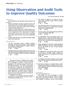 Using Observation and Audit Tools to Improve Quality Outcomes
