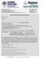 Residential Radon Measurement Report