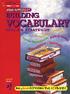 INTRODUCTION. Welcome to BUILDING VOCABULARY SKILLS & STRATEGIES!