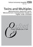 Twins and Multiples. Monochorionic diamniotic twins, Monochorionic monoamniotic triplets or Higher order multiples. Oxford University Hospitals