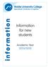 information Information for new students