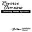 Reverse Osmosis. Drinking Water Systems. Installation Manual