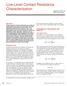 Low-Level Contact Resistance Characterization