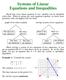 Systems of Linear Equations and Inequalities