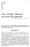 The concept of human resource management