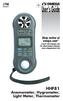 User s Guide HHF81. Anemometer, Hygrometer, Light Meter, Thermometer. Shop online at omega.com