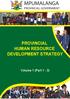 PROVINCIAL HUMAN RESOURCE DEVELOPMENT STRATEGY