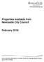 Properties available from Newcastle City Council. February 2016. www.newcastle.gov.uk