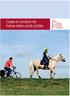 Code of conduct for horse riders and cyclists