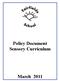 Policy Document Sensory Curriculum