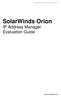 SolarWinds Orion IP Address Manager Evaluation Guide