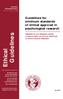 Guidelines. Ethical. Guidelines for minimum standards of ethical approval in psychological research