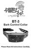 BT-3. Bark Control Collar. Please Read All Instructions Carefully.