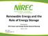 Renewable Energy and the Role of Energy Storage