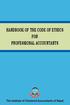 HANDBOOK OF THE CODE OF ETHICS FOR PROFESSIONAL ACCOUNTANTS