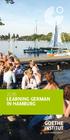 2016 LEARNING GERMAN IN HAMBURG. Sprache. Kultur. Deutschland.