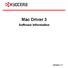 Mac Driver 3. Software Information. Version 1.1