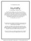 A Character study: Humility. (vs. Shifting Blame / Making Excuses)