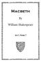 Macbeth. William Shakespeare. Act 1, Scene 7