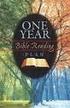 One Year Bible Reading Plan
